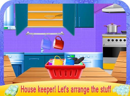 Girls House Dish Washing Kitchen Cleaning Game screenshot 4