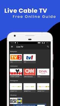 Live Cable TV All channels Free Online Guide 1 تصوير الشاشة