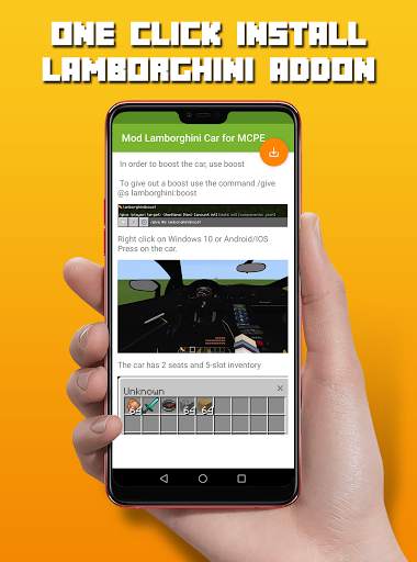Mod Lamborghini Car for MCPE screenshot 2