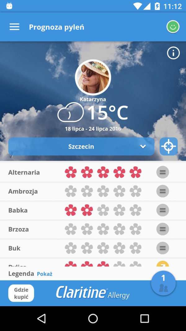 Prognoza pylenia screenshot 2