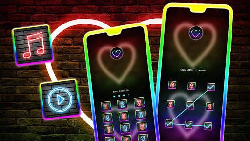 Neon Heart Launcher Theme screenshot 4