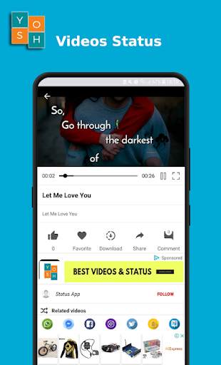 YOSH - Full Screen Videos Status & Downloader screenshot 2