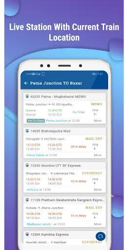 NTES train enquiry, train runn screenshot 3