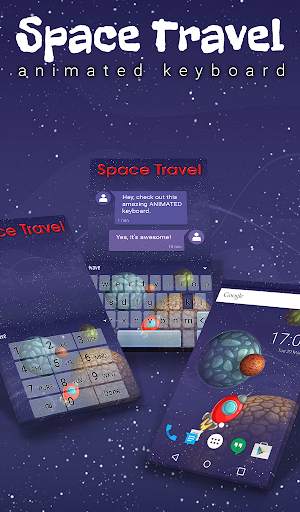 Space Travel Animated Keyboard   Live Wallpaper screenshot 1