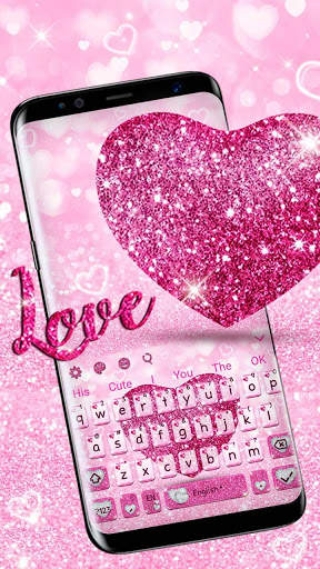 Glitter Love Heart Keyboard screenshot 1