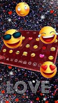Giltter Love Heart Keyboard Theme screenshot 3