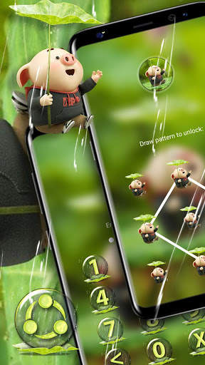 Cute Pig Rainy Launcher Theme screenshot 5