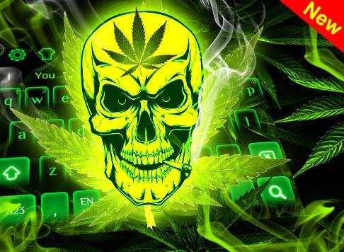 Weed Rasta Skull Smoke Keyboard screenshot 4