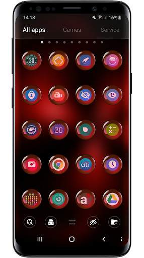 Theme Launcher - Orb Red Icon Changer Free Round screenshot 2