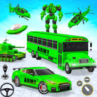 Army School Bus Robot Car Game logo