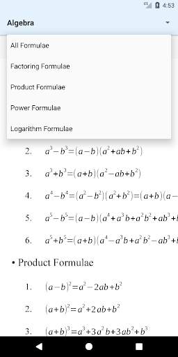 Formulas Plus - Free and Offline Maths Formula App screenshot 2