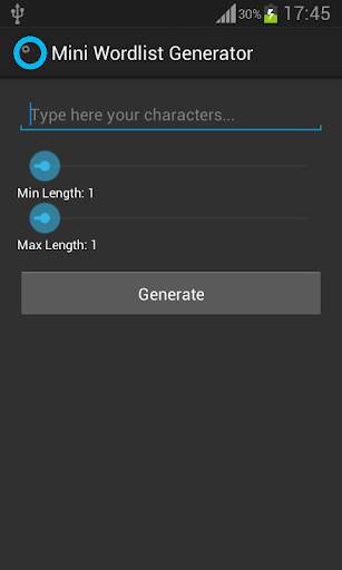 Mini Wordlist Generator स्क्रीनशॉट 1