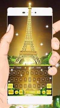 Golden Paris Keyboard Theme screenshot 1
