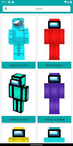 Among us Skins for Minecraft PE screenshot 2