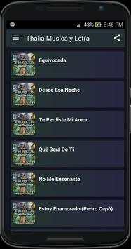 Thalia Música y Letra screenshot 1
