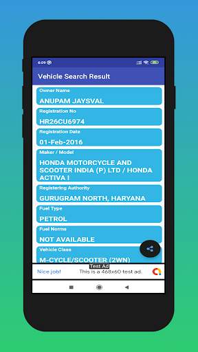RTO Vehicle Information App screenshot 2