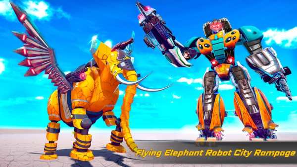 Flying Elephant Robot Car Game - Car Robot War screenshot 12
