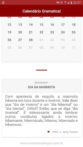 Calendário Gramatical Mobile скриншот 2