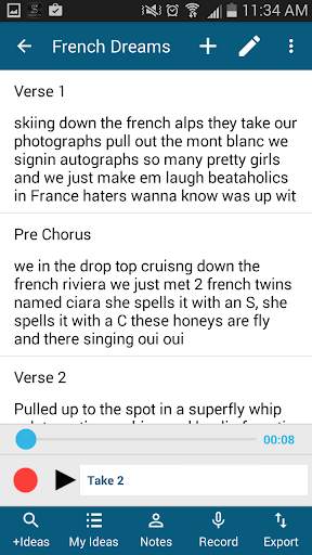 Songwriter's Pad™- Songwriting screenshot 1