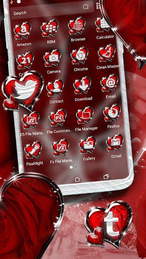 Red Rose Launcher Theme screenshot 2