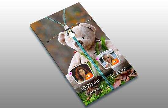 Teddy Bear Zipper Lock Screen screenshot 4