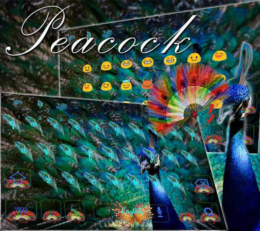 Blue peacock Keyboard Theme screenshot 2