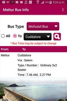 Mettur Bus Info screenshot 5