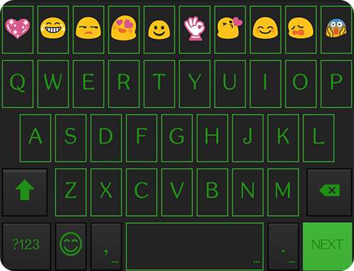 Green Neon Emoji Keyboard Skin screenshot 6
