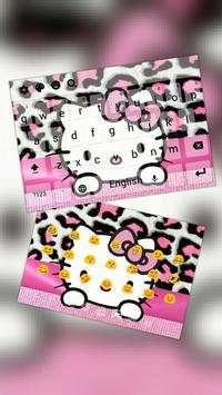 Pink Bowknot Kitty Leopard Keyboard Theme screenshot 1