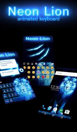 Neon Lion Animated Keyboard   Live Wallpaper screenshot 1