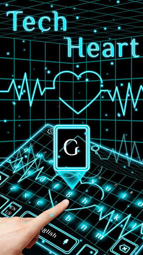 Tech Neon Heart Keyboard screenshot 2