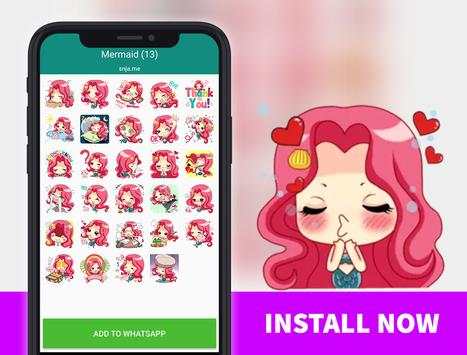 Princess Mermaid Stickers for WhatsApp screenshot 2