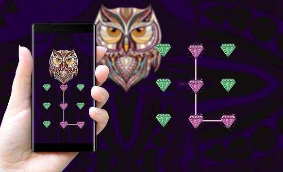 Gemstone APP Lock Theme Owl Pin Lock Screen screenshot 4