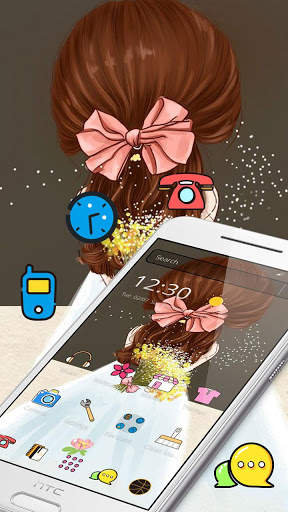 Cartoon Wedding Cute Girl Theme screenshot 1