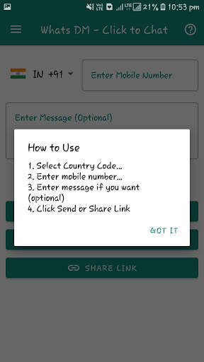 Whats DM - Direct Chat & Massage for WhatsApp 2021 screenshot 3