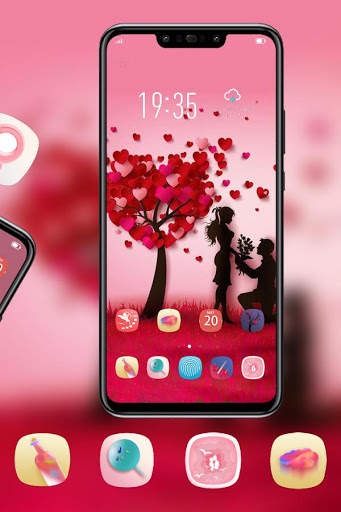 love pink romantic tree pink theme Y21L screenshot 3
