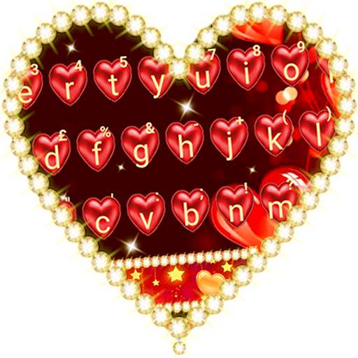 Red Love Heart Keyboard Theme 1.0
