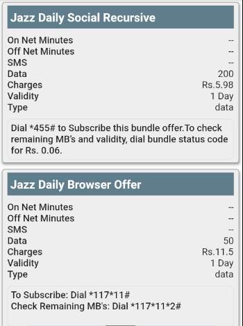 Mobile Packages - 3G 4G SMS Call - Jazz Zong Ufone screenshot 3