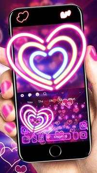 Sparkling Love Hearts Keyboard Theme screenshot 1