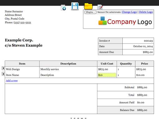 Editable Invoice Droid screenshot 2