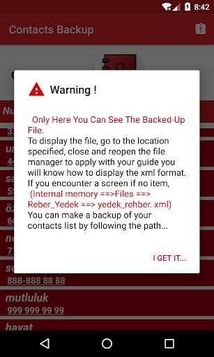Contacts Backup screenshot 8
