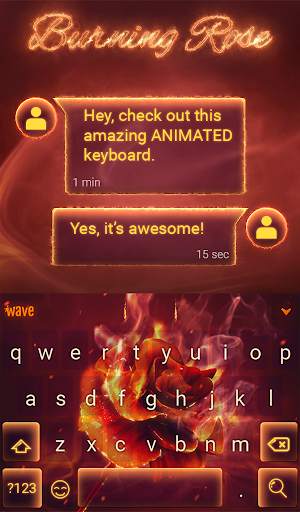 Burning Rose Keyboard Theme स्क्रीनशॉट 3