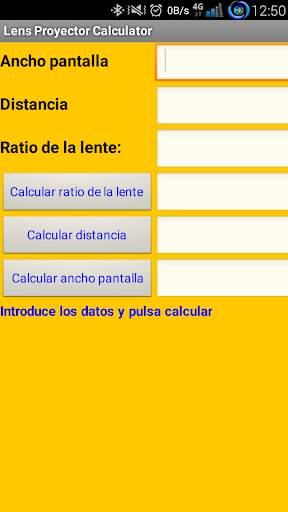 Lens Proyector Calculator 1 تصوير الشاشة