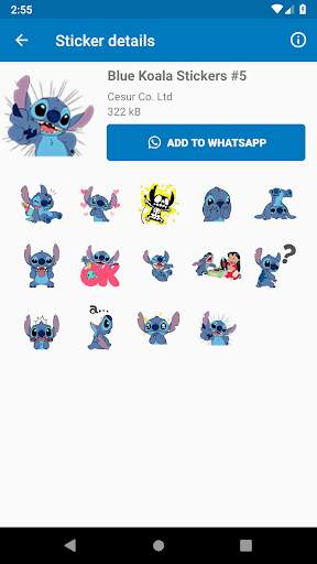 Blue Koala Stitch Stickers For WhatsApp  2020 screenshot 6