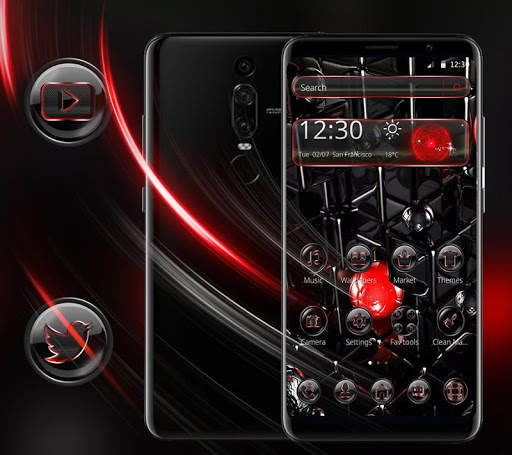 Dark Red Black Launcher Theme😍 screenshot 4