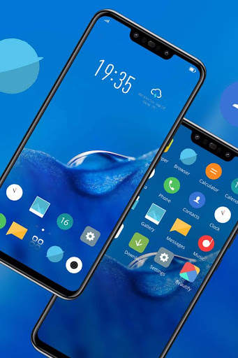 Blue flower dew theme ml 9 hd launcher screenshot 1