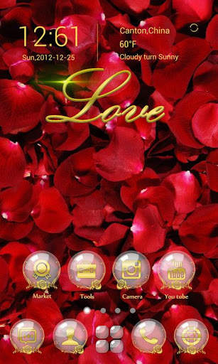 Rose Love GO Launcher Theme screenshot 1
