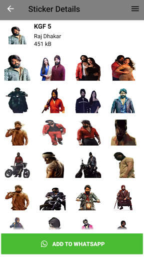 KGF 2 Stickers For WhatsApp - WAStickerApps screenshot 7