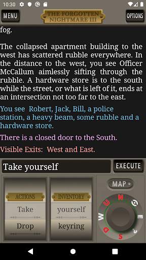 The Forgotten Nightmare 3 Text Adventure Game screenshot 1