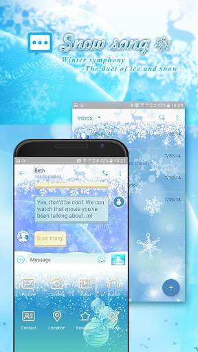 Next SMS skin (Snow song) screenshot 1